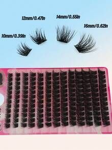 156pcs D-Curl Mixed Length 8-16mm Fluffy & Lightweight False Eyelashes, Natural Lash Extension, Reusable Eyelash Cluster - View 7