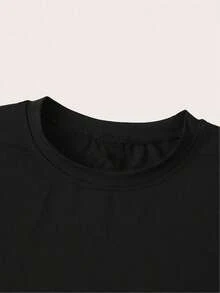 Primavera Grafica.1pac.100%Cotton.Colorful T-Shirt Featuring Letters, Strawberries, And Rabbits, Perfect For Casual Wear In Spring And Summer, Designed For Women.Versatile.Classic - Black - View 3