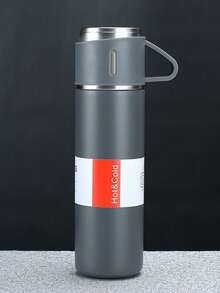 1 Set Stainless Steel Triple Lid Insulated Cup, Office & Outdoor Water Bottle - Blue - View 3