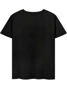 Women's Casual T-Shirt With Tropical Fruit Print - Watermelon, Pineapple, And Mango Design - Black Background - Casual Outfit For Summer Beach Parties - Loose Fit For Everyday Wear - Lightweight Women's T-Shirt - 100% Cotton - Durable - 黑色 - 查看 2