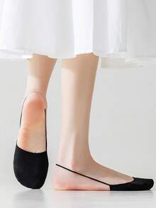 4 Pairs Women's Summer Thin Ice Silk Invisible Socks, Breathable Non-Slip Low-Cut Boat Socks (No Cardboard) - Multicolor - View 5