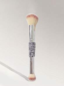 1pc Rhinestone Dual-Ended Foundation&Concealer Brush.Gold-Silver,Dense Bristles.Large For Base/Blush,Highlight.Even Finish,Beginner-Friendly Gift. - Multicolor - View 7