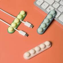 1pc Desktop Fixed Cable Organizer, Silicone Cable Management Hub, Self-Adhesive Wire Winder For Data Cable Winding And Storage - Multicolor - View 4