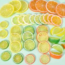 60pcs Mixed Fruit Slice Resin Flat Back Round Decor, Transparent Mini Lemon, Orange, Lime Slices For DIY Crafts. Transparent Citrus Fruit Slice Resin Pendant For Jewelry Making, Scrapbooking And Nail Art. Miniature Transparent Fruit Slice Round Decor, Simulating Lemon, Orange, Lime Resin Slices For DIY Phone Case Decoration. - Tangerine - View 2