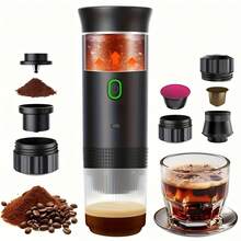 ENSSU Portable Coffee Maker | 3-In-1 Rechargeable Self-Heating Coffee Machine, Suitable For Capsules And Ground Coffee, Compact Handheld Coffee Maker For Office, Camping, RV And Hiking, Gift And Celebration - Multicolor - View 3