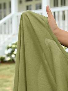 Chaqueta ligera de mujer de unicolor con abertura frontal y manga 3/4 casual - verde militar 3 - Ver 6
