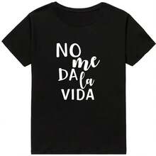 Camiseta de Mujer con Estampado 'It Doesn't Give Me Life', Tallas Asiáticas S-5XL, Estilo Casual Básico, Manga Corta - forma - Ver 1