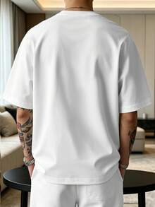 Disney 2026 New Mickey Mouse Print Men's Casual Short Sleeve T-Shirt, Stretchy Loungewear Can Be Worn Outdoors - White - View 4