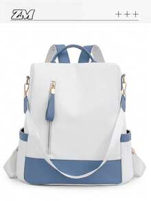 Mochila antirrobo premium para mujer; Mochila de cuero suave casual personalizada de última para mujer; Mochila de viaje multifuncional de gran capacidad y expandible; Mochila multiusos para estudiantes - Multicolor - Ver 9