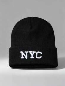 1頂男女通用NYC字母刺繡針織帽,戶外運動可調節帽,登山休閒街頭時尚帽 - 多色 - 查看 4
