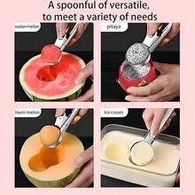 Stainless Steel Ice Cream Scoop With Trigger - Premium Heavy Duty Metal Scooper For Easy Release, Perfect For Gelato, Sorbet, And Cookie Dough (Silver) - Silver - View 8
