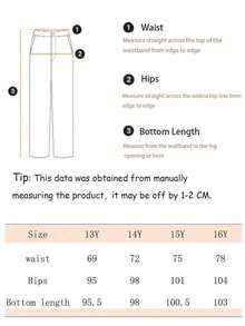 Jeans informales de pierna ancha con bolsillos para adolescentes - Negro - Ver 6