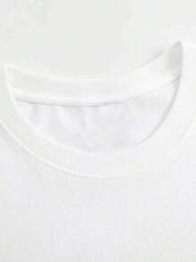Elegant Short-Sleeved Blouse For Women, Fashionable, Minimalist, Vintage, Refreshing, Adaptable Casual Wear For All Seasons, Short-Sleeved Round Neck T-Shirt, Perfect For Easter And Valentine's Day Celebrations, Fun And Entertaining T-Shirt - 1 件(T卹) - 查看 3