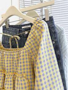 Blusa con volantes en el bajo, nueva llegada de otoño para mujer - Multicolor - Ver 6