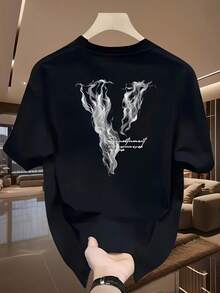 New Women's Short-Sleeved T-Shirt, 180g, 100% Cotton - Versatile Casual T-Shirt With Summer Print For Men - Summer Print T-Shirt For Couples - Unisex - Holiday Gift - 黑色 - 查看 11