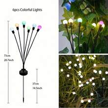 1pc Solar Garden Light - New Upgraded Solar Swaying Light, Wind Swaying, Solar Outdoor Light, Patio Pathway Decor, High Flexibility Iron Wire And Thickened Bulb Base, Warm White Light - Fireflies Planted In the Ground - View 22
