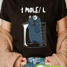 Camiseta impresa para hombres y mujeres - Negro - Ver 1