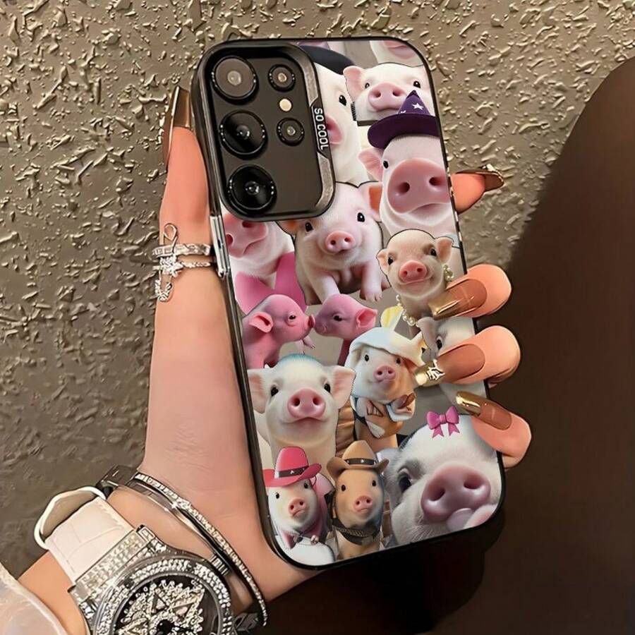 Compatible With The GALAXY Series, Phone Case: Pig Design Phone Case For The S21 S22 S23 S24 S25 A15 A13 A55 A54 A35 Series With A Cute Pig Design And Fashionable Accessory Print. - (One Color) 1 Unit Per Package - View 1