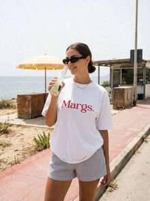 Camiseta de manga corta informal para mujer, con estampado de eslogan de verano, ideal para vacaciones de verano, top de manga corta con temática de vacaciones para mujer, camiseta gráfica informal con humor, atuendos de vacaciones para mujer. - Blanco 3 - Ver 10