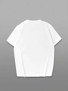 Camiseta con rostro icónico y frase "That's All" - Camiseta blanca de manga corta y cuello redondo, top casual de verano con retrato icónico de arte pop, camiseta gráfica lavable a máquina - Blanco - Ver 2