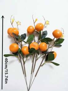 1/3pcs Artificial Orange Branches, Fake Citrus Stems, Fruit Decor, Suitable For Vases, Kitchen, Home, Party, Spring, Summer Decor, Valentine's Day, Wedding Decor, Gifts, Artificial Plants - Multicolor - View 9