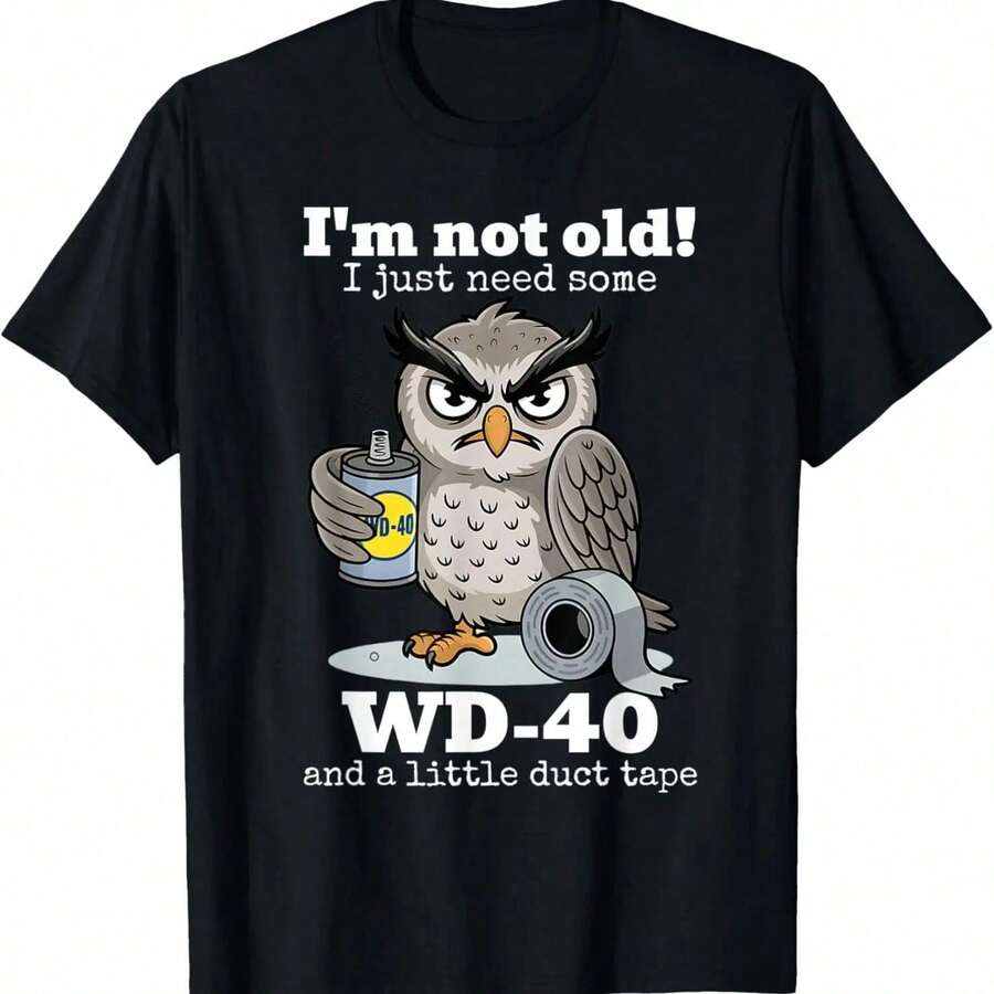 Búho, no soy viejo, solo necesito una camiseta. YWTH - Negro - Ver 1