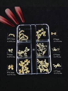 This New Series Comes Packaged In A 6-Compartment Storage Box, Containing A Total Of 30 Gold Butterfly Nail Stickers. Blending Y2K And Princess/Fairy Aesthetics, The Delicate Butterfly Patterns Make Them Perfect For DIY Art Projects, Handicrafts, And Creating Adorable, Dreamy Nail Designs. - Gold - View 3