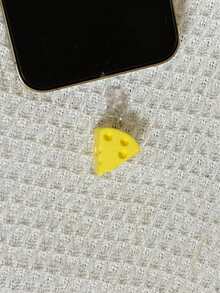 Cute Cheese Shaped Dust Plug For Mobile Phone - Yellow - View 3