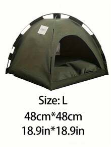 1pc Pet Tent, Breathable Washable Lightweight Solid Color Dog/Cat House, Foldable Portable Indoor/Outdoor Use All Season - Army Green - View 8