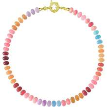 Colorful Beades Gemstone Necklace For Women Boho Beaded Choker Rainbow Colorful Natural Stone Summer Beach Jewelry For Women - Đa năng - Xem 1