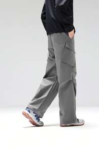 XTEP 2026 New Outdoor Water-Resistant Cargo Pants For Men, Subtle Gray - Restrained Gray - View 9