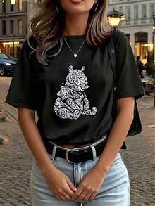 Women T-Shirts - Black - View 4