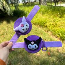 1 chiếc ví đựng tiền xu hình nhân vật hoạt hình Kuromi của Sanrio, ví cầm tay bằng vải nhung mềm mại, ví nhỏ có khóa kéo hình hoạt hình dễ thương, quà tặng nhỏ - Nhiều màu - Xem 4