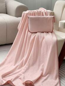 1pc Travel Blanket & Pillow Set, Premium Soft 2-In-1 Airplane Blanket With Soft Bag Pillowcase, Travel Neck Pillow, Luggage Strap And Backpack Clip, Easter Gift, Travel Pillow, Travel Accessories, Suitable For Car, Plane, Airport, Camping, Travel - A - View 6