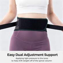 Lightweight Waist Brace Under Clothes - Breathable & Adjustable Lumbar Support Belt For Home, Work And Exercise - Suitable For Women & Men - Black - View 9