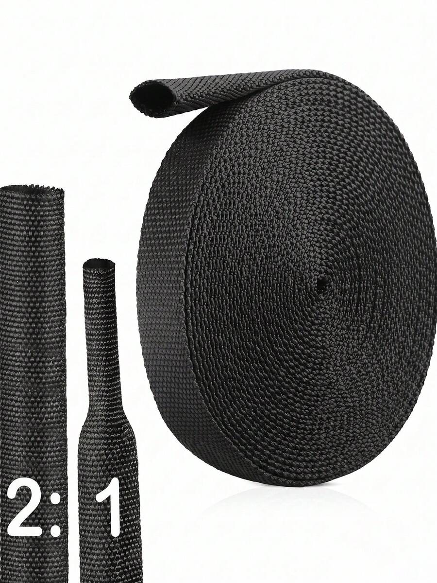 Ống bọc co nhiệt tỷ lệ 2:1, đường kính 10mm, chiều dài 19.69/39.37/59.06/78.74 inch, ống bảo vệ dây dẫn co nhiệt tỷ lệ 2:1, ống co nhiệt dạng phẳng, chống mài mòn, bảo vệ bó dây điện.
