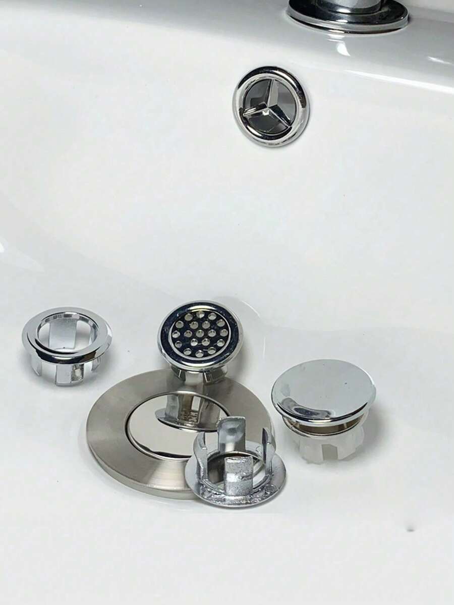 1pc ABS Sink Hole Overflow Cover For Kitchen Bathroom Basin, Trim Bath Drain Cap Sink, Wash Basin Round Overflow Ring Plug - Water Basin Overflow Ring - View 1