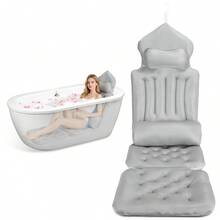 Full Body Bath Pillow With Headrest Lumbar Support Quick-Drying Bathtub Cushion With Breathable 4D Honeycomb Mesh Cushion Nonslip Machine Washable - Gray - View 13