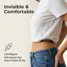 3pcs Invisible Elastic Waist Cincher Set - Adjustable Hem Shortener With Buttons, Suitable For Loose Tops And Sweaters - Stretchable Waist Trainer, Wrinkle-Free Hem Lifter For Wedding And Daily Wear - A - View 4