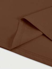 GRDR Men's Summer Lightweight Cool Polyester Fabric Fashion Classic Solid Color Henley Neck Short Sleeve, Casual Style Essential Item, Summer Window Display Must-Have - Brown - View 10