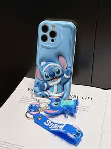 Disney Lilo And Stitch Phone Case : 3D Fluffy Pattern Border Protector Phone Soft Phone Case With A Free Cute Stitch Bracelet Chain Lanyard, Stitch, Lilo, Angel, For Apple 17 Promax 17 Pro 16 15 14 13 12 11 Pro Max XS Max X XR Soft Cover Summer Phone Case - 白色 - 查看 5