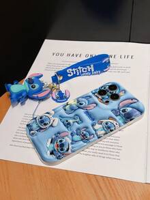 Disney Lilo And Stitch Phone Case : 3D Fluffy Pattern Border Protector Phone Soft Phone Case With A Free Cute Stitch Bracelet Chain Lanyard, Stitch, Lilo, Angel, For Apple 17 Promax 17 Pro 16 15 14 13 12 11 Pro Max XS Max X XR Soft Cover Summer Phone Case - trắng - Xem 6