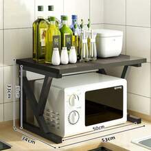 V2/3 Tier Microwave Oven Rack Stand Storage Holder Kitchen Corner Shelf Black - View 12