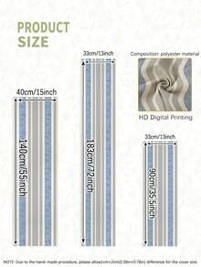 1pc Vintage Classic Striped Table Runner, Textured Rectangular Tablecloth, Suitable For Dining Table, Coffee Table, Home Decor - Durable Kitchen And Dining Room Decoration, Table Decor - Multicolor - View 3
