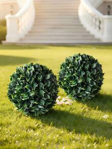 1/3pcs Artificial Grass Ball, PE Material, 28cm (11 Inches) Diameter. Ideal For Wedding Decorations, Office/Living Room/Bedroom/Dining Room Decor, Party/Wedding/Garden Decorations, Home Decor, Party Events/School Dormitory Decorations, Easter Decorations, Spring/Summer Decor, And Home Accents. - Green - View 5