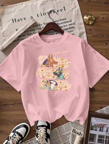 Camiseta de Manga Corta con Estilo Histórico y Divertido,Camiseta de manga corta de moda para primavera y verano de 2026, hecha en México, 180 gramos. Estampado de dibujos animados, modelo de pareja, apta para uso interior o exterior. Cuello redondo, unisex, ideal para oficina y ocio. Paquete de una pieza. - PK-P631577SLNDXZGY503 - Ver 4
