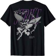 Camiseta unisex de manga corta, (En la espalda) Estampado en la espalda, Estética Y2K, Moda Streetwear, Camiseta de ángel para mujer, camisetas para hombre, Spiderman, ,  para mujer, Romwe para hombre, boho chic, regalos para maestros, camiseta para mujer, atuendos curvy para hombre, y2k. - Negro - Ver 6