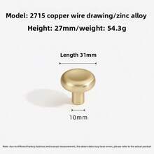 1 Pc New French-Style Luxury Round Zinc Alloy Copper Brushed, Titanium Silver, Nickel Brushed Color Single-Hole Handle - Suitable For Drawer, Cabinet, Wardrobe, Wine Cabinet, Bookshelf, Bedside Table, Storage Cabinet And Various Furniture Hardware Handles. - single hole - View 12