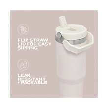 IceFlow 2.0 Flip Straw Tumbler With Handle 30 Oz Twist On Lid And Flip Up Straw Leak Resistant Bottle Insulated Stainless Steel BPA- Lilac - 丁香 + 30 盎司 - 查看 6