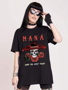 5 T-Shirts, Latin Rock Women's Shirts, Women's Sweatshirts, Sweater, Casual Blouse, Women's Summer Prom Dresses - 黑色 - 查看 6
